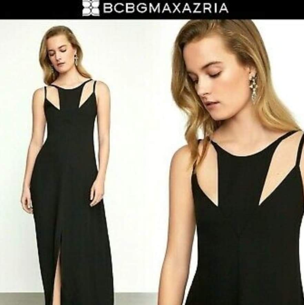 NEW BCBG MAX AZRIA STRAPPY CUTOUT MAXI DRESS BLACK